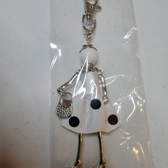 Purse Charm/Key Chain- Fashion Women Polka Dot - Picture 2 of 4